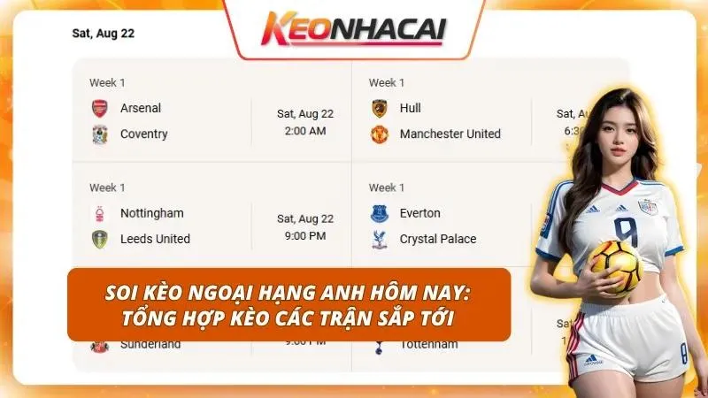 Soi Kèo Ngoại Hạng Anh Hôm Nay | Đọc Vị Mức Cược Đầu Mùa 1 Nắm bắt biến động tỷ lệ để chớp lấy cơ hội đầu tư sinh lời